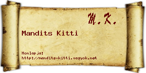 Mandits Kitti névjegykártya